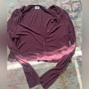 Cotton On Ribbed Button Down Crop Top